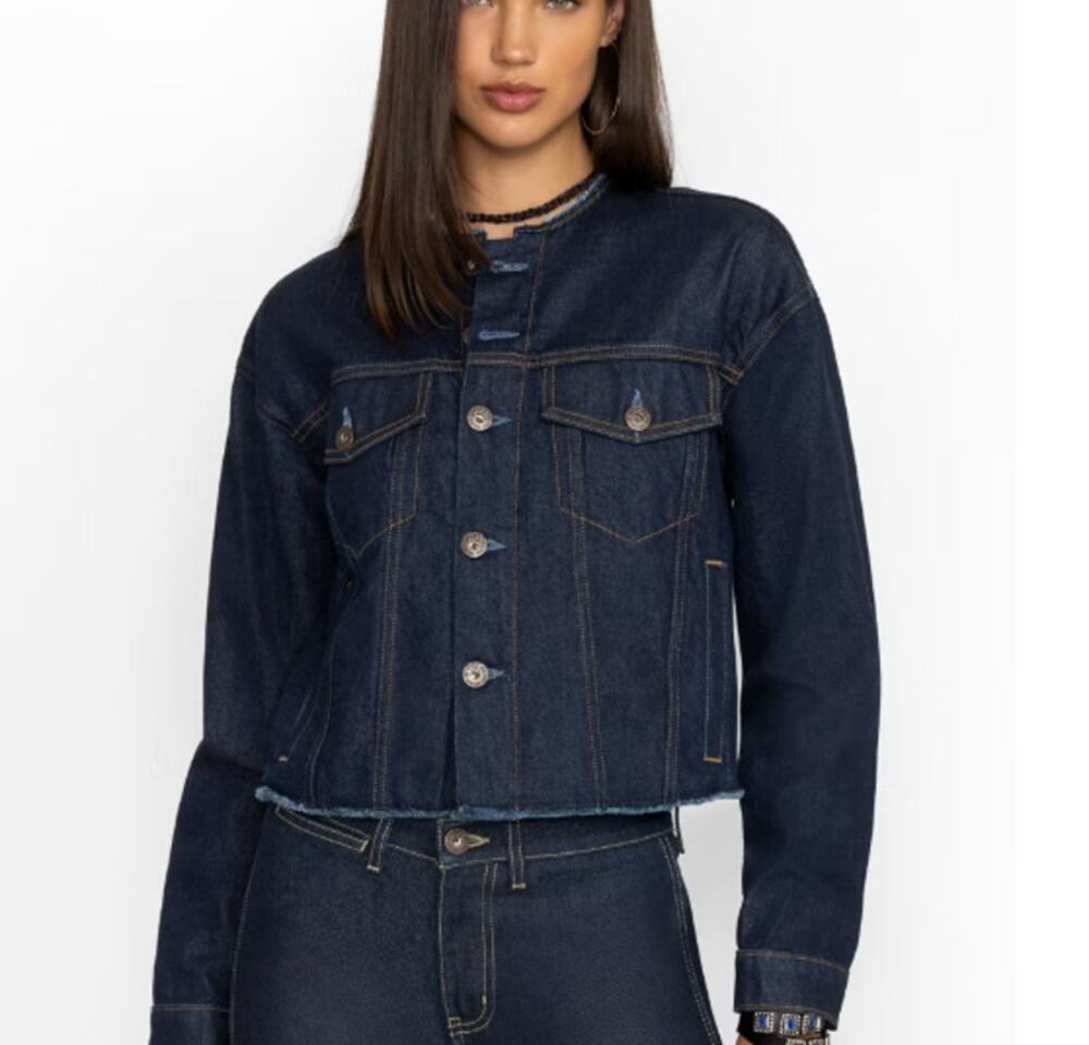 Johnny Was Jardin Amour Denim Jacket Sz L Layering Transitional Chic